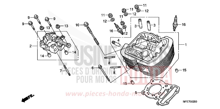 FRONT CYLINDER HEAD for Shadow Aero GRAPHITE BLACK (NHB01B) from 2010